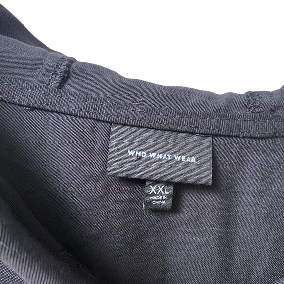 WHO WHAT WEAR Womens Hoodie XXL Black Woven Crop Jacket Pullover Rayon Blend - Picture 6 of 10